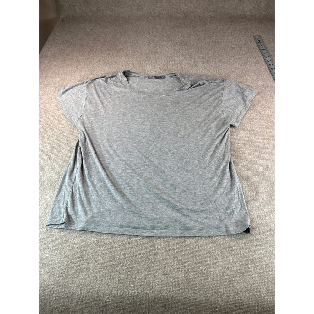 Prana Womens Large Gray Short Sleeve Scoop Neck Boxy Relaxed Fit T-Shirt